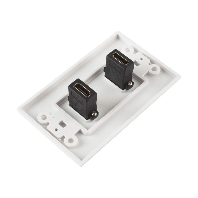 TENINYU Dual HDMI Wall Plate (2 Port) - 4K UHD, ARC, and Ethernet Pass-Thru Support (1-Gang) White - for 2 HDMI (2-Port) - Image 5